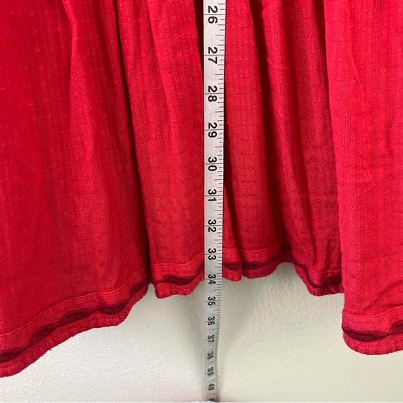 Free People Birds Of A Feather Embroidered Red and Pink Sleeveless Midi Dress - Picture 16 of 16